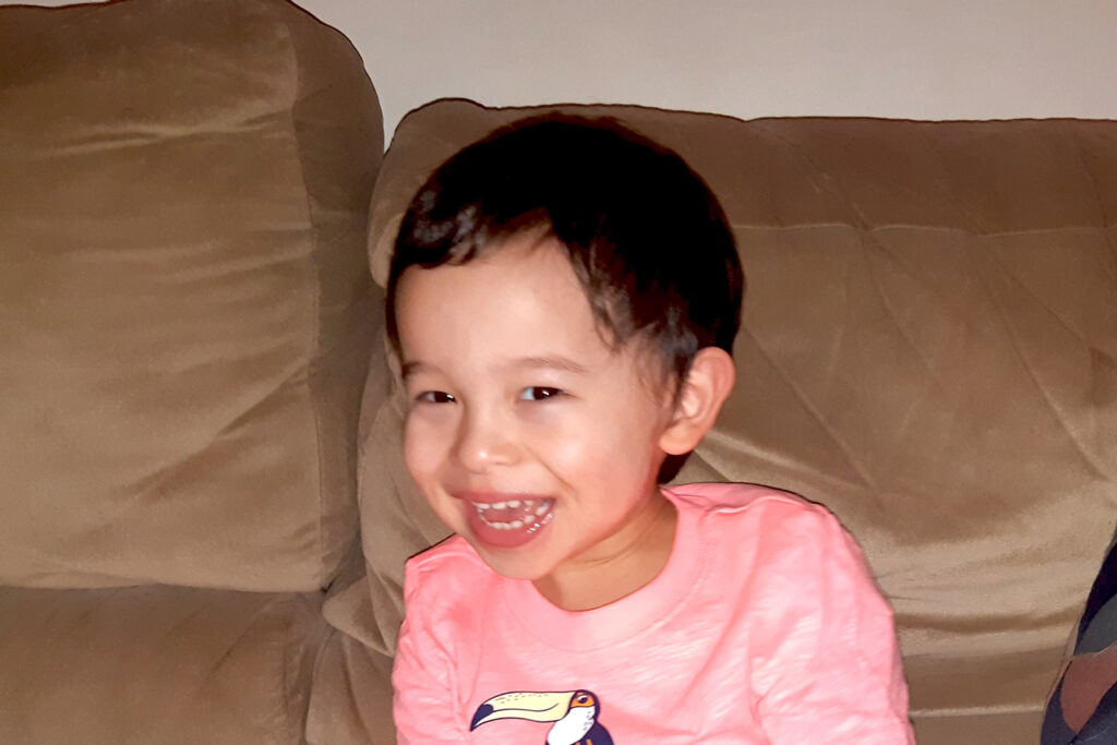 child on couch