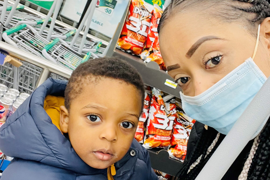 Mother and son with Autism