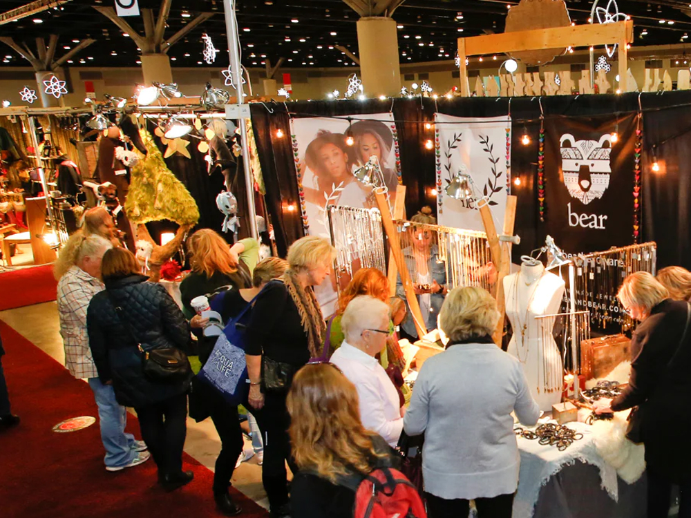 Circle Craft Christmas market shoppers