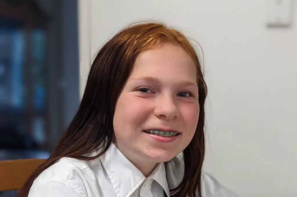 child at desk