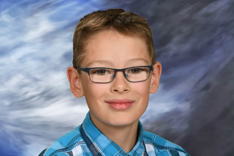 child wearing glasses