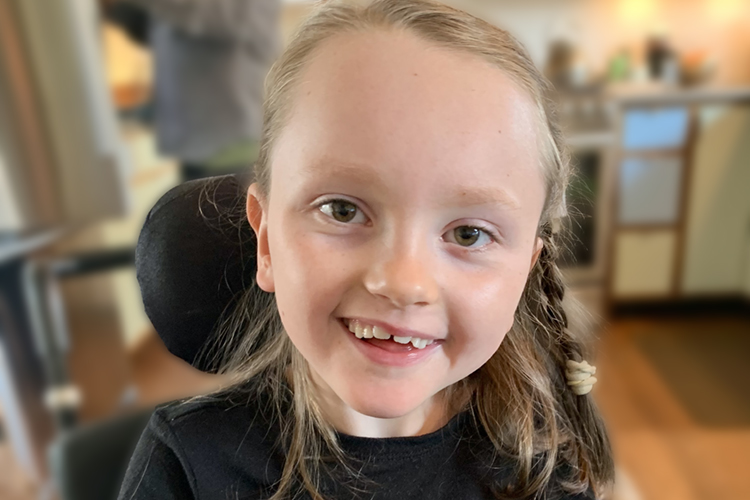 smiling child at home