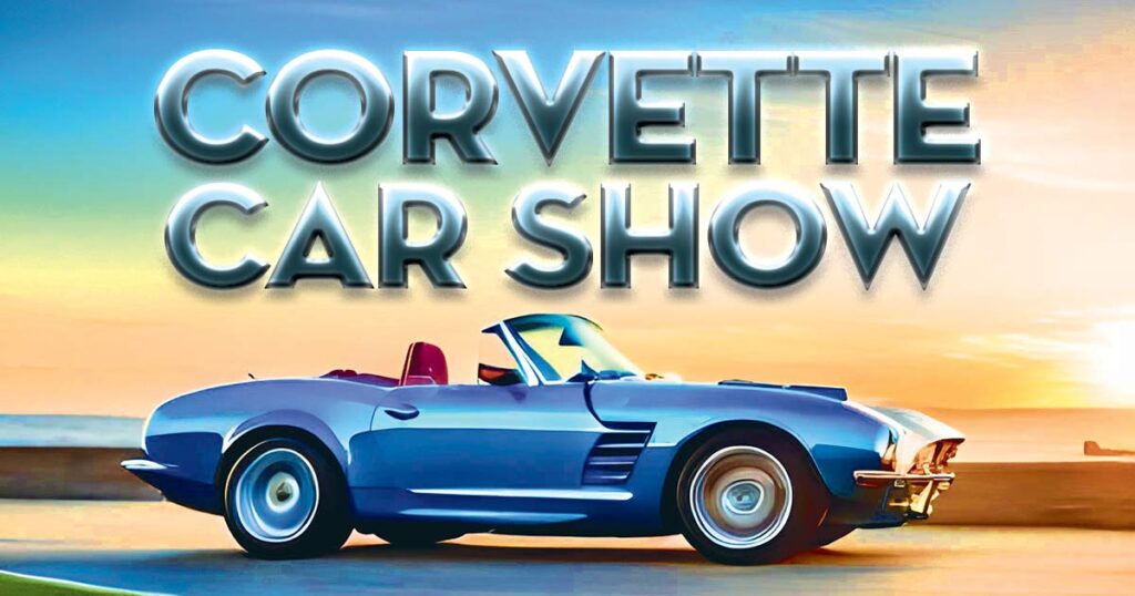 Corvette Car Show with painted picture of a Corvette